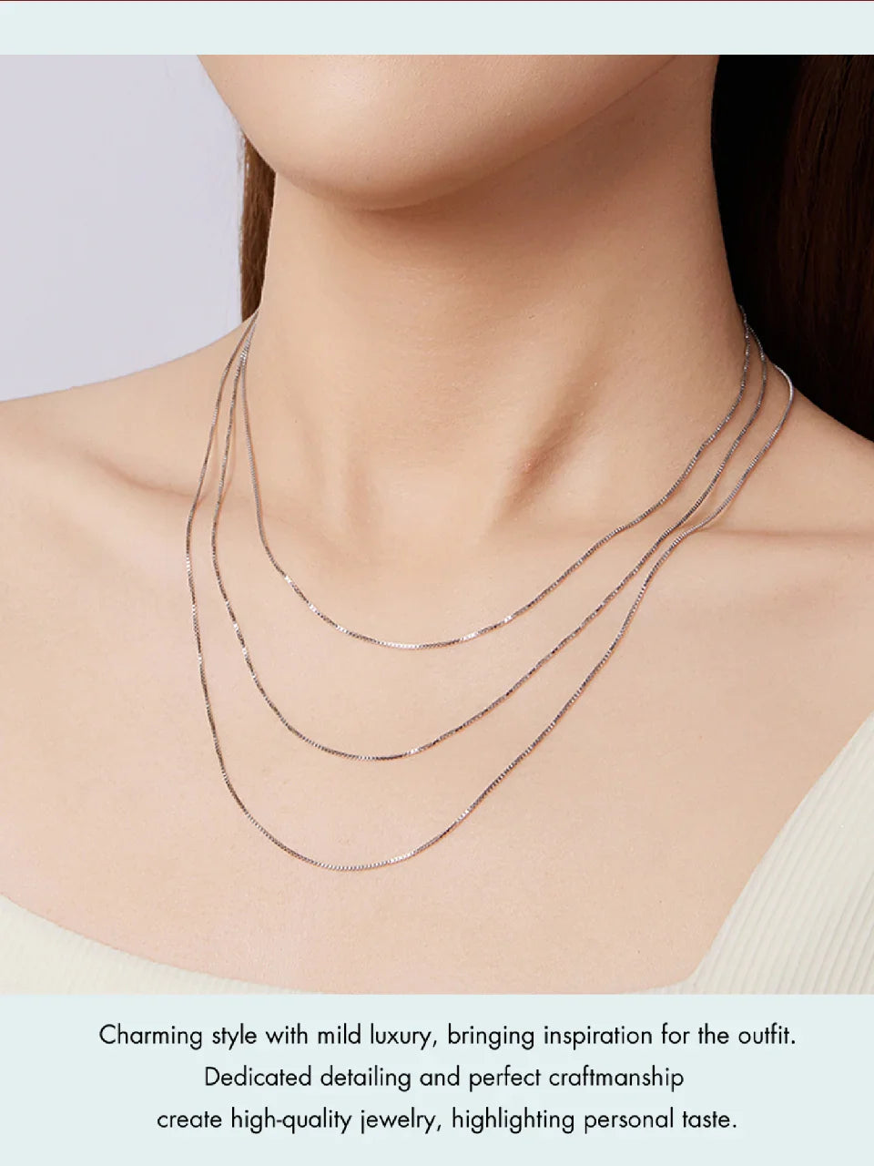 Solid Gold Over 925 Sterling Silver Chain Necklace for Women Teens DIY, 0.8mm Box Chain Super Thin & Strong Basic Chain