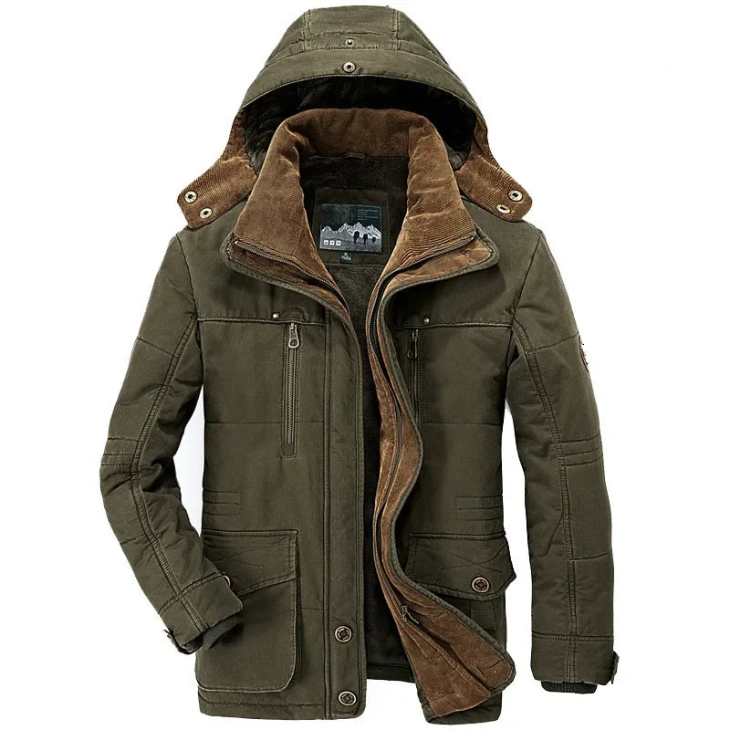 Winter Mens Jacket High-quality Long Thicken Warm Hooded Parka Coats Male Fit Multi-pocket Casual Cargo Jackets 7XL Men Clothing