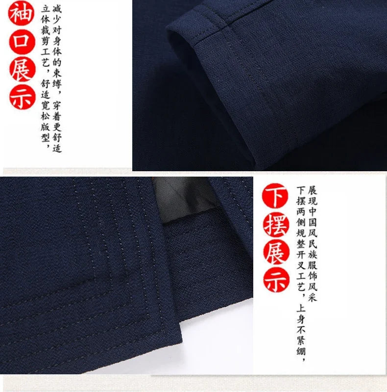 Spring and Autumn New Middle-aged and Elderly Men Father Tang Jacket Chinese Style Hanfu National Wind Grandpa Coat Jacket