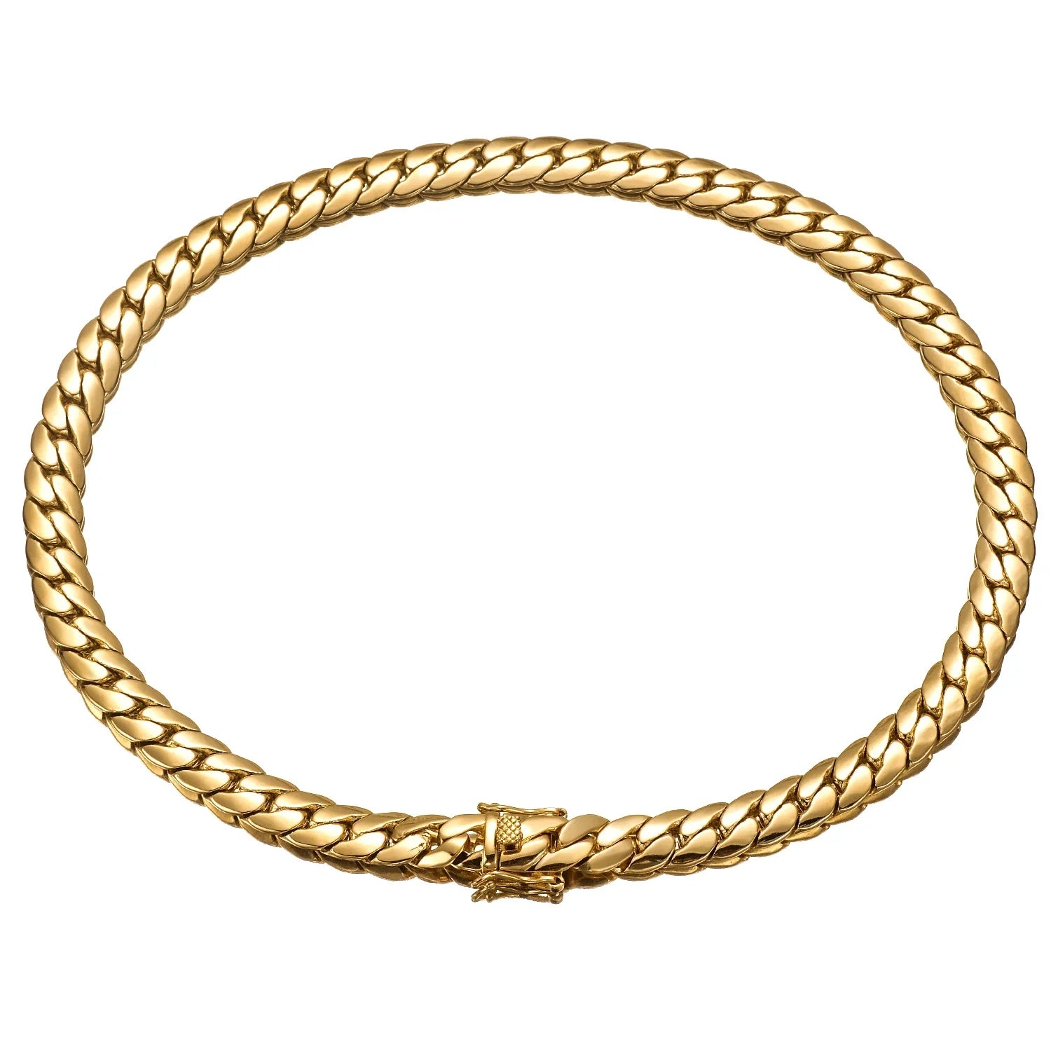 Hip Hop Bling Gold Cuban Link Chain Necklace For Men, Rapper Style Tank Chain Jewelry, Trendy Whip Chain Necklace