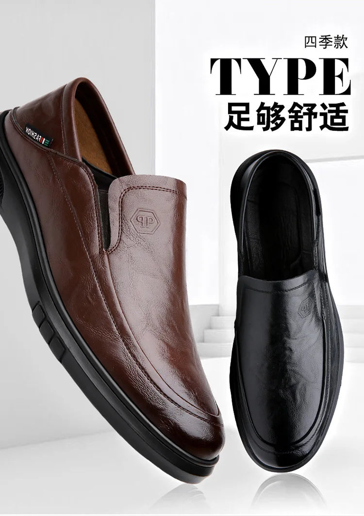 2026 Spring Business Casual Shoes for Men Solid Color New Designer Half Slippers Shoes Male Fashion Soft Sole Leather Shoe Man
