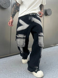 Trousers Streetwear Aesthetic Men's Jeans Tie Dye Man Cowboy Pants Wide Leg Hip Hop Goth Soft Cotton Original Multi Bag Jeans