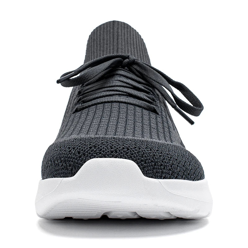 Unisex Running Sneakers Wide Toe Mesh Breathable Walking Shoes Non Slip Lace-Up Hiking Sneakers