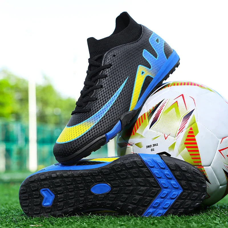 New Men Football Boots Cleats High-top Sneakers High-quality Non-Slip Indoor Soccer Shoes Futsal Grass Match Hot-selling Outdoor
