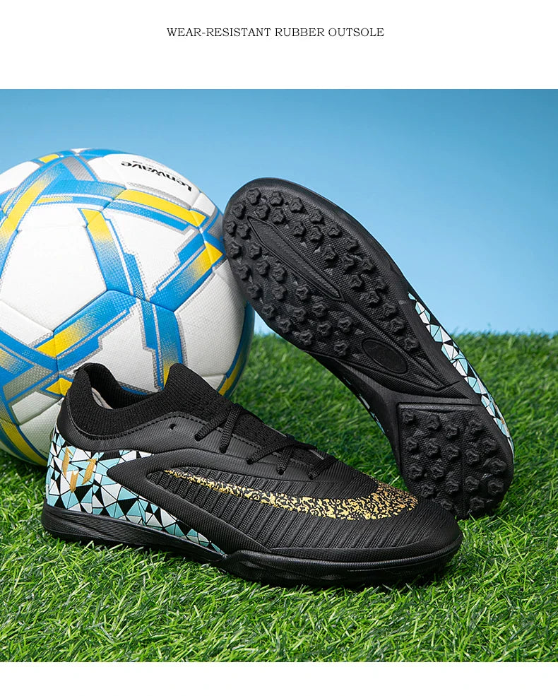 New Kid Match Boys Football Boots Sports Shoes Match Soccer Shoes Outdoor Sneakers Professional Non-Slip Comfortable Unisex