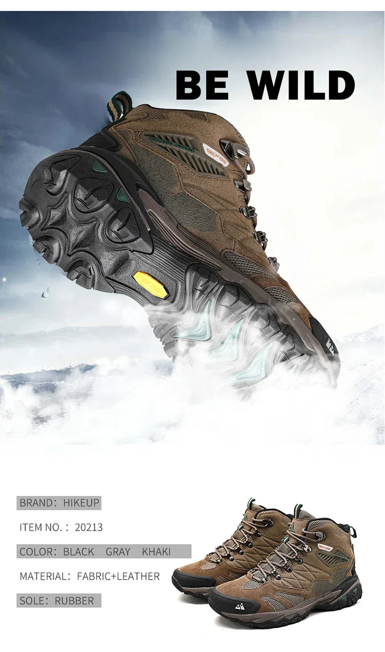 Winter Boot Men Outdoor Hiking Boots Suede High Top Trekking Men Shoes Rainproof Tactical Combat Military Boots