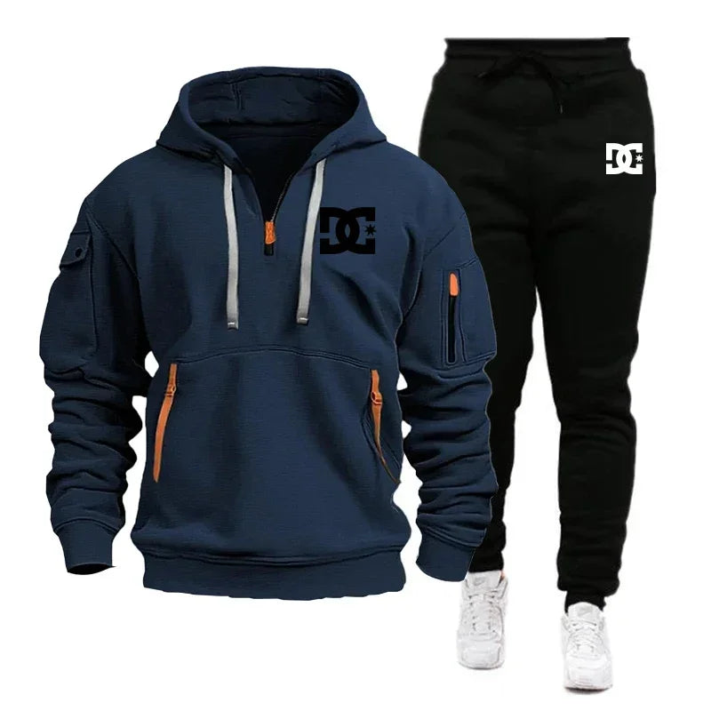 Men's hoodie sets for autumn and winter, featuring casual, fashionable, comfortable and personalized jogging suits and sport pan