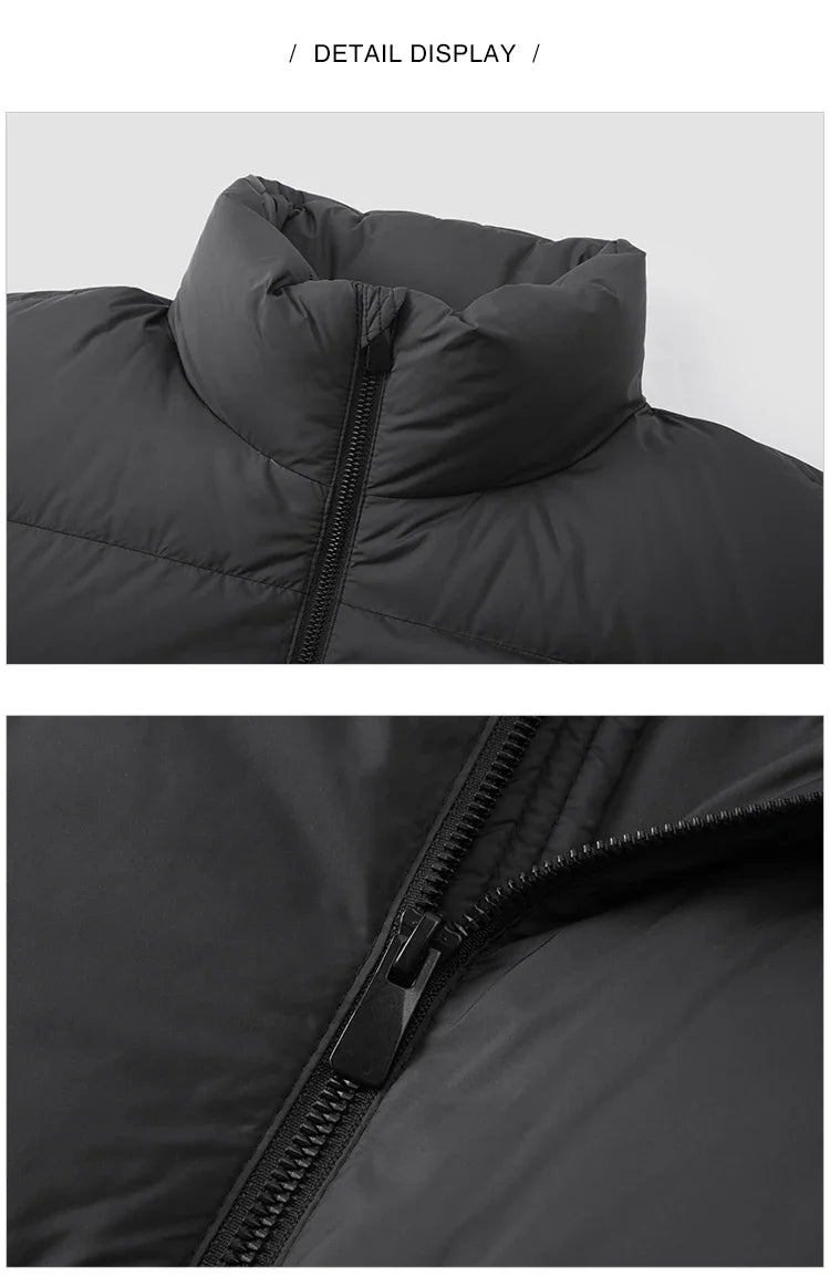 Down Jacket Men Winter Three-proof Windproof Waterproof Stain Resistant Thick Stand Collar Puffer Coat Lightweight Warm