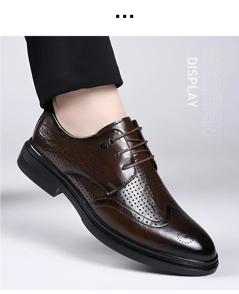 Handmade Men's Oxford Shoes designer Brogue Men Leather Shoes Luxury Fashion Wedding Shoe Business Office Men's Shoes Size 38-44