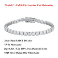 Full Asscher Cut 3x3mm 0.15CT Bezel Type Moissanite Tennis Bracelet for Women Men Party 925 Silver GRA Certified Bracelets
