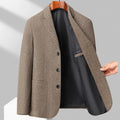 Men's Wool Blazer Herringbone Pattern Casual Business Suit Jacket Comfortable and Stylish Coat