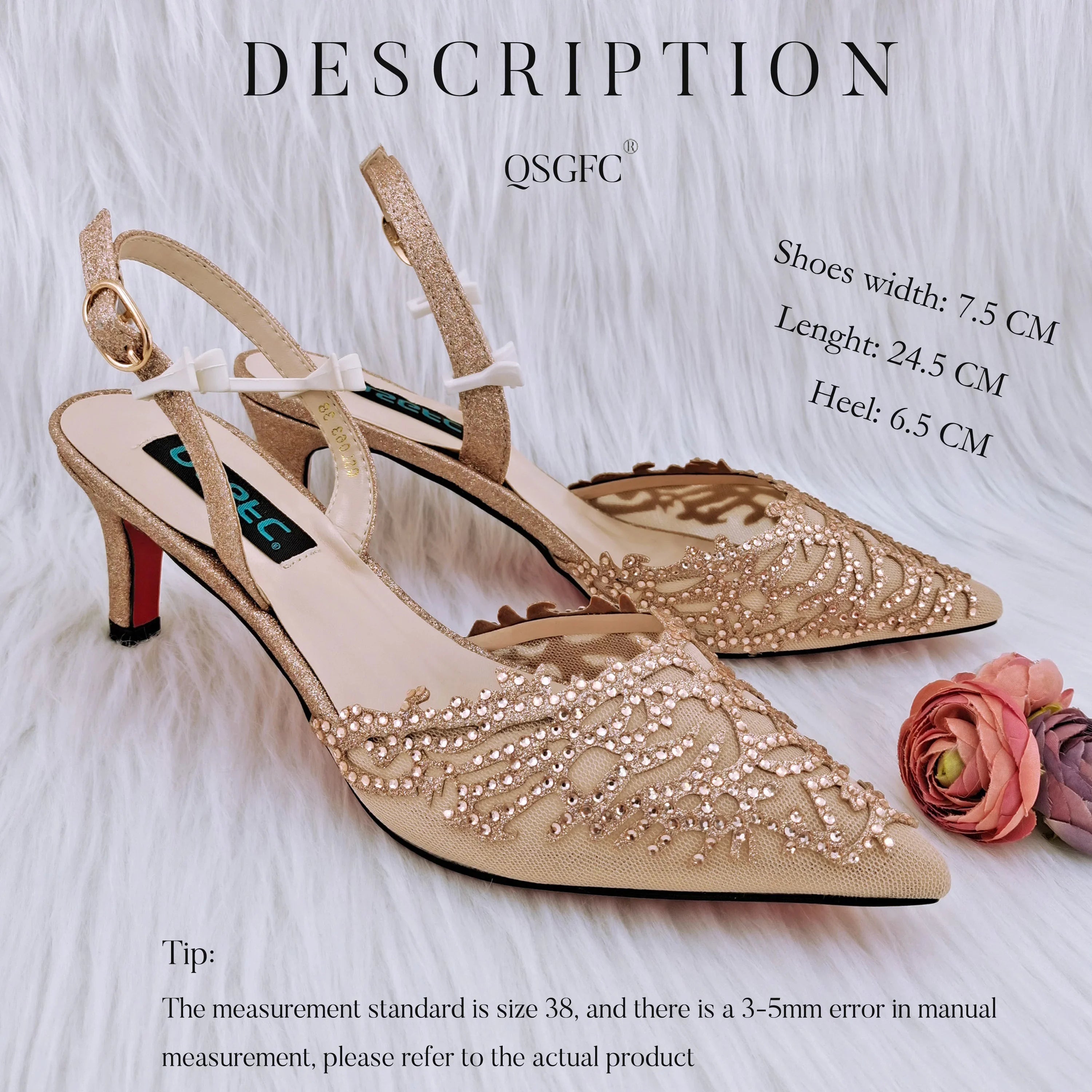 Hollow Coral Pattern Design Fashionable And Elegant Wear Ladies Shoes And Bag