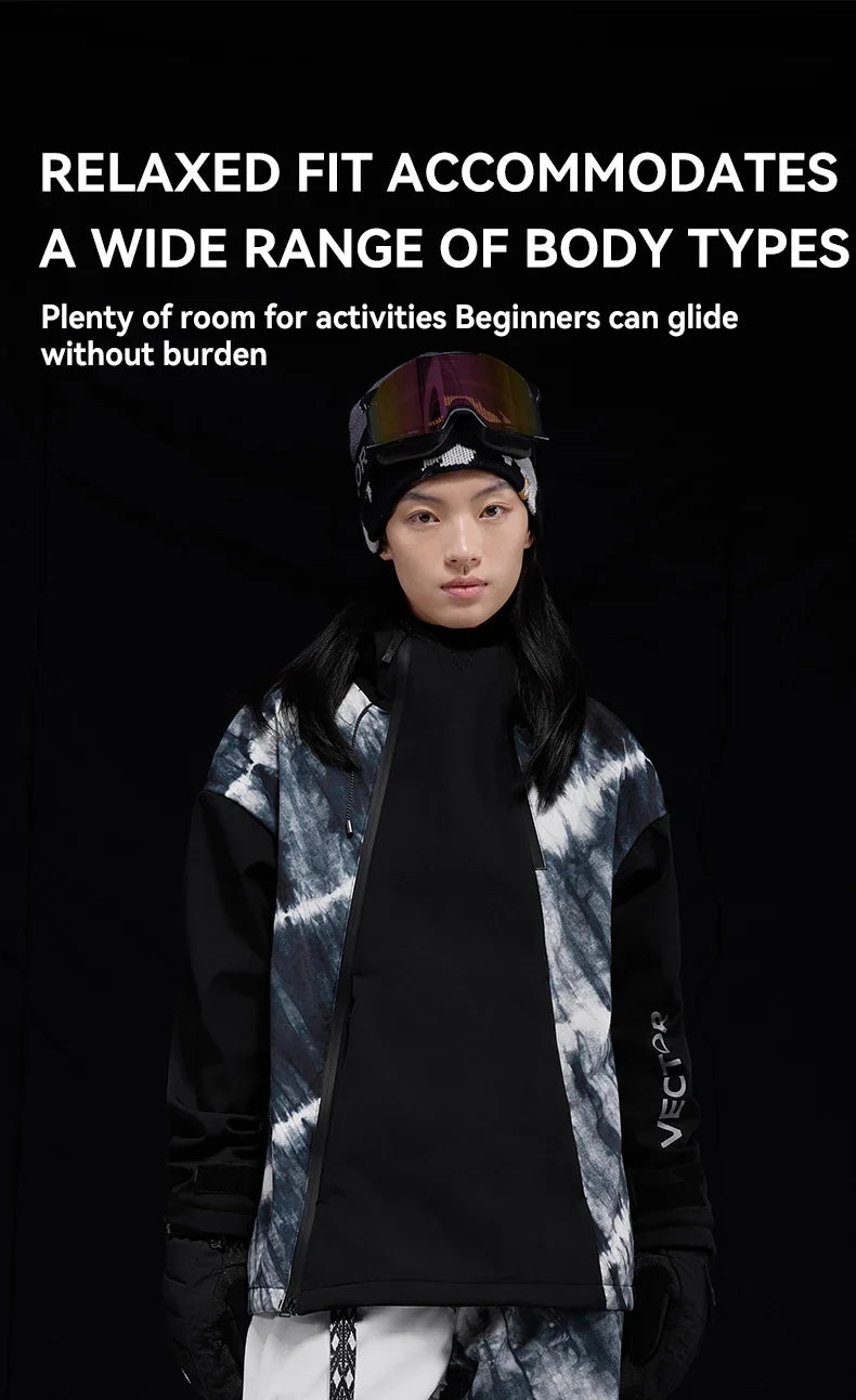 Men and Women Splicing Skiing Skiing Top Waterproof Windproof Warm Durable Indoor and Outdoor Skiing Snowboard Jacket