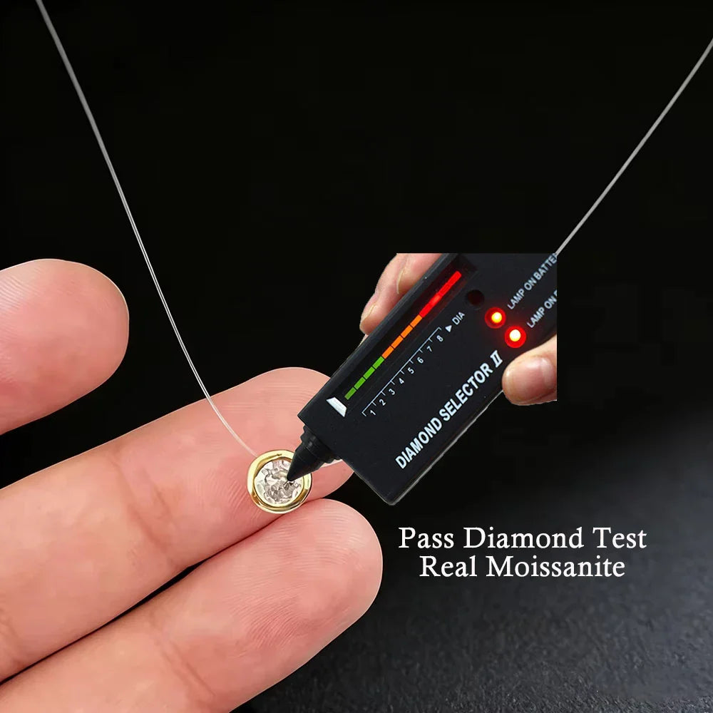 0.5/1CT Bezel Set Moissanite Pendant Necklace Women  Certified 925 Sterling Silver Transparent Fishing Line Choker Chain Jewelry