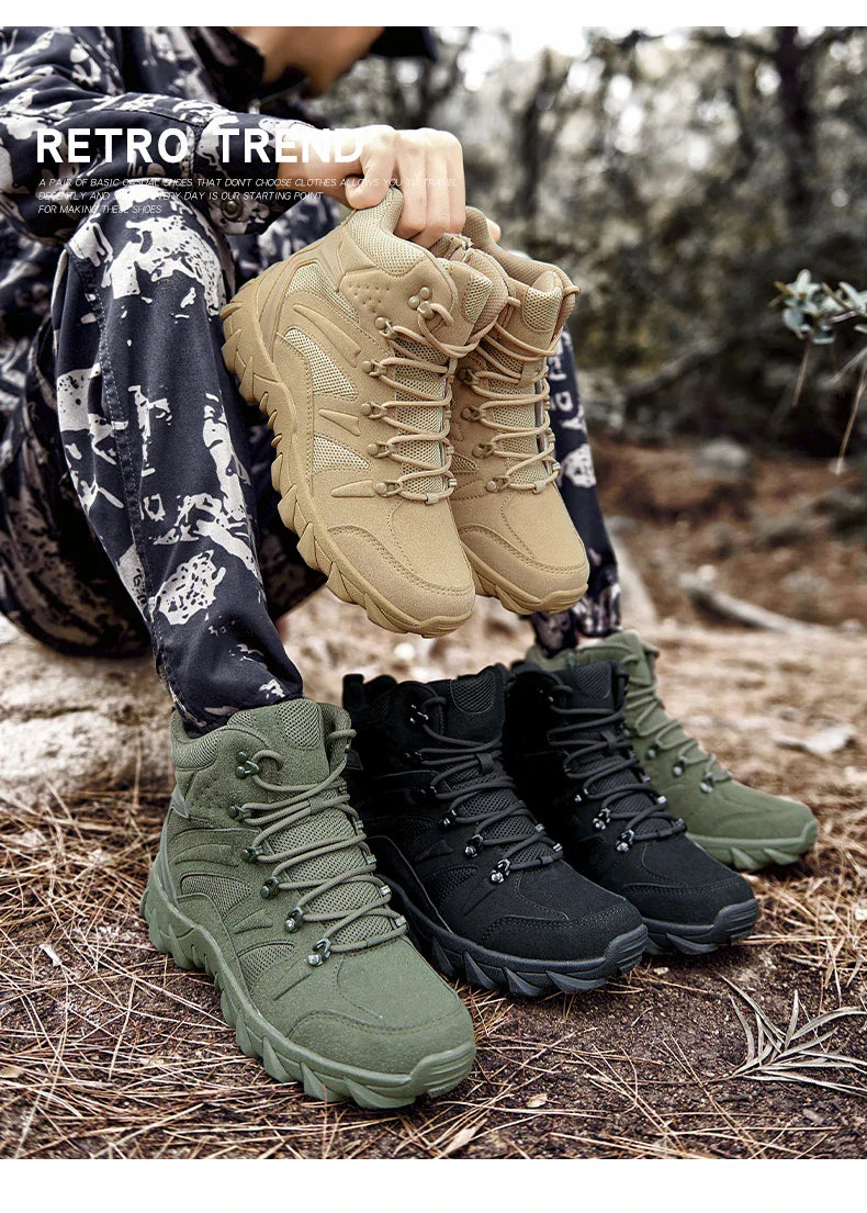 Combat Training Boots Male Outdoors Camping Anti-wear Rapid Response Hiking Shoes Fishing Hunting Sneakers