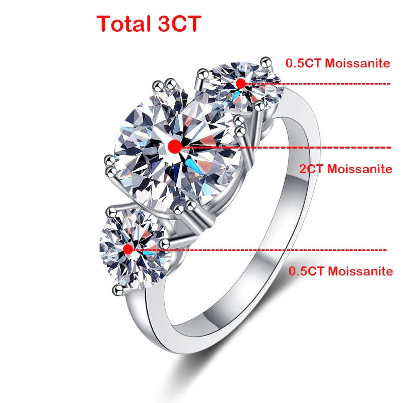 4ct 100% Moissanite Diamond Ring for Women 18K Yellow Gold Wedding Band Bridel Jewelry S925 Sterling Silver Wholesale