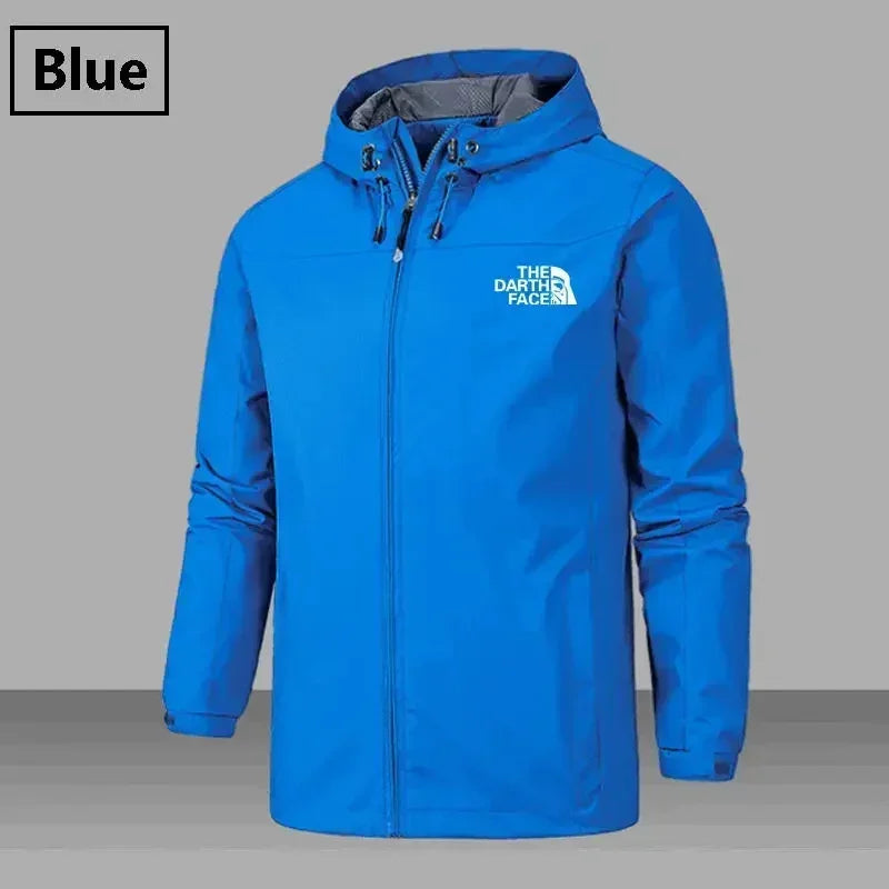 Men's Windproof and Waterproof Windbreaker, Pilot Zipper Hooded Overcoat, Spring and Autumn Mountaineering Casual Jacket 2025