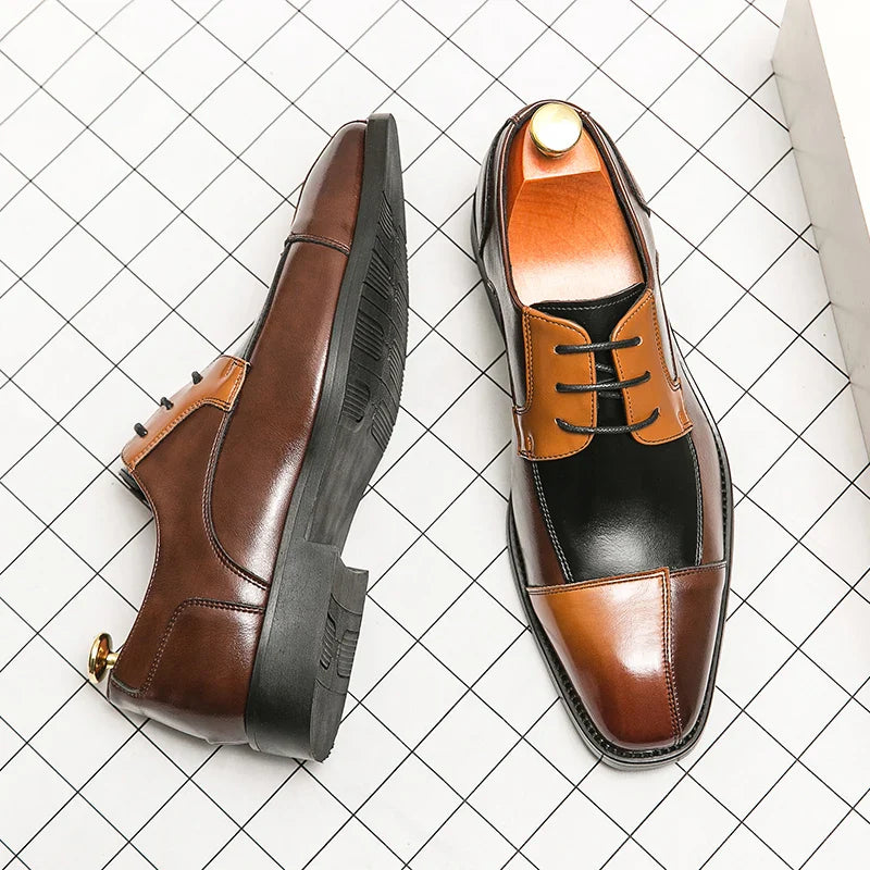 Handmade Men's Wingtip Oxford Shoes Black Groom Wedding Shoes Men's Formal Leather Shoes Classic Business Formal Men's Prom Shoe