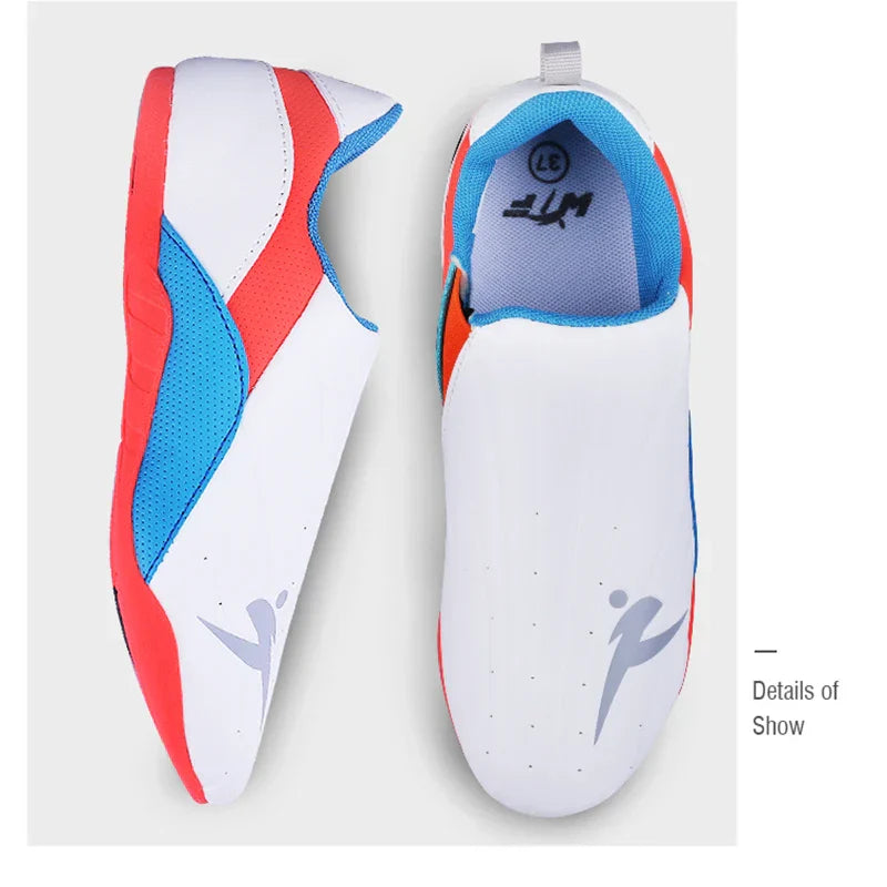 Adult Kids Wear-Resistant Taekwondo Coach Shoes Karate Sneakers Thick Soft Sole Breathable Men Martial Arts Kung Fu Boxing Shoe