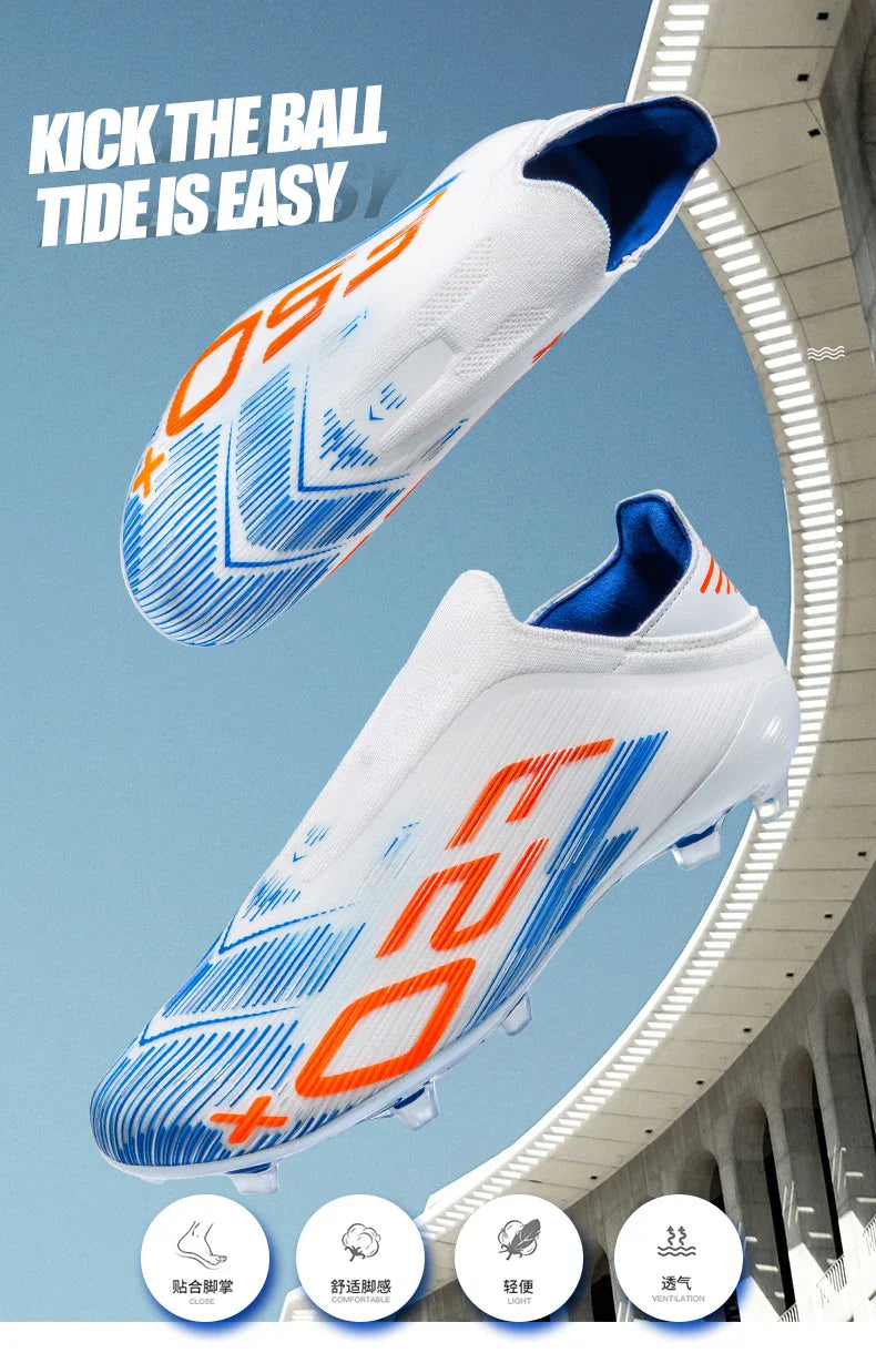 X2517 Slip-on F50 Mens Football Boots Boys FG/TF Training Studded Fast Soccer Cleats Pro Non Slip Football Shoes for Man 35-45
