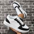 Men's Colorblock Casual Sneakers Perforated Leather Court Sneakers