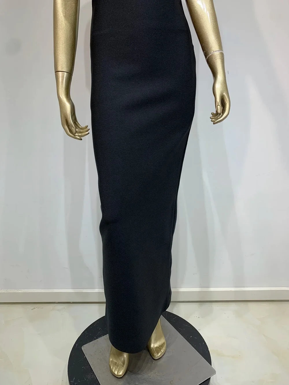 2025 Women Celebrity Sexy Strapless Backless Black Maxi Long Bodycon Bandage Dress Elegant Evening Club Party Outfit