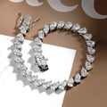 Certified 0.5carat Pear Cut Moissanite Diamond Tennis Bracelets for Women 925 Sterling Silver Waterdrop Shape Wrist Chain
