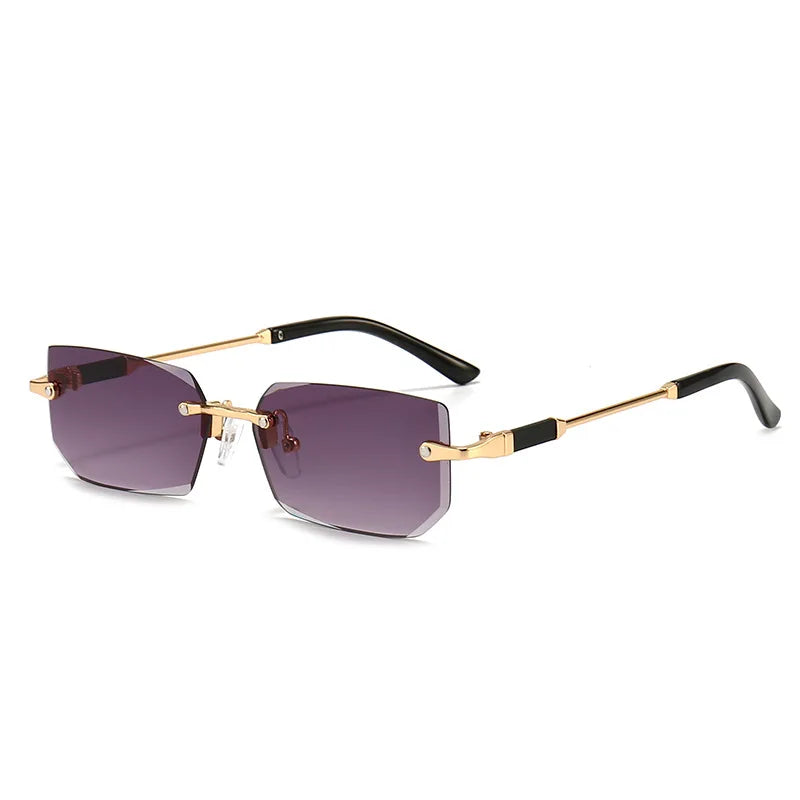 Fashion Rimless Rectangle Sunglasses Popular Women Men Shades Small Square Sun Glasses For Female Male Summer Traveling glasses