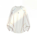 Men's Cool-Touch Contrast Stitch Long Sleeve T-Shirt – Loose Fit Moisture-Wicking Athletic Top for Autumn & Summer Sports