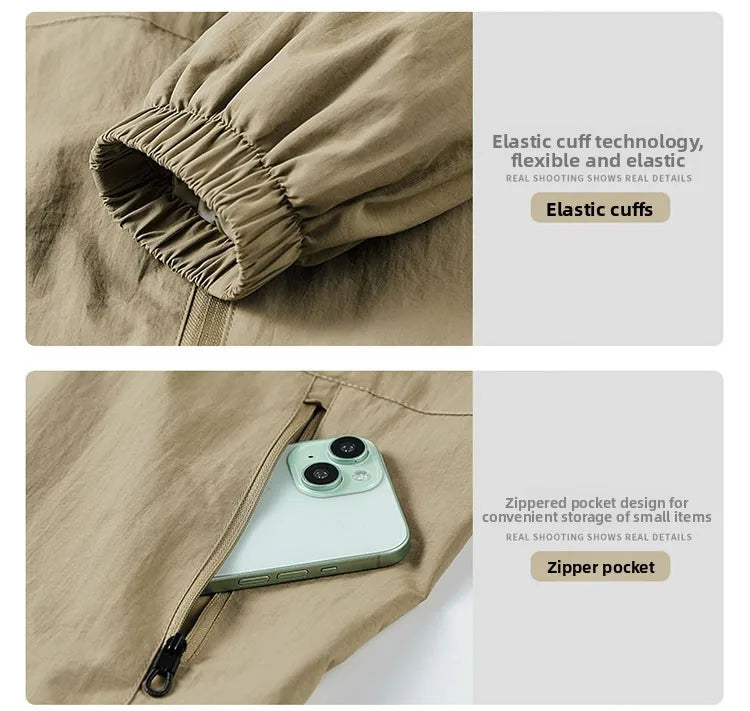 Men Outdoor Cycling High Quality UV Resistant Jacket Fashionable Versatile Windproof Breathable Jacket Spring Autumn Comfortable