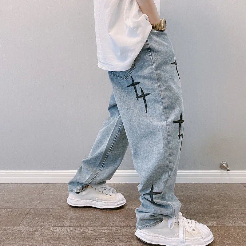 Wide Leg Cargo Pants Streetwear Baggy men Jeans