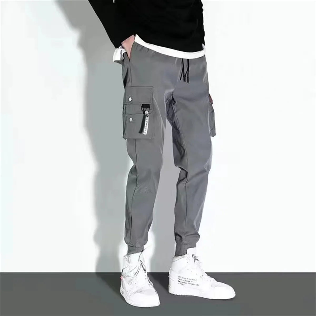 Women High Waist Loose Streetwear Baggy Tactical Trouser