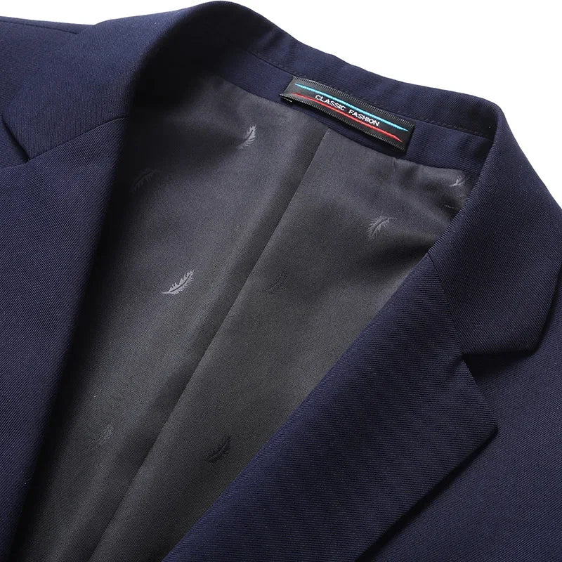 2026 Blazer New Men's Fashion Business Solid Color British Style Professional Work Groom Wedding Dress Best Man Blazer Jacket