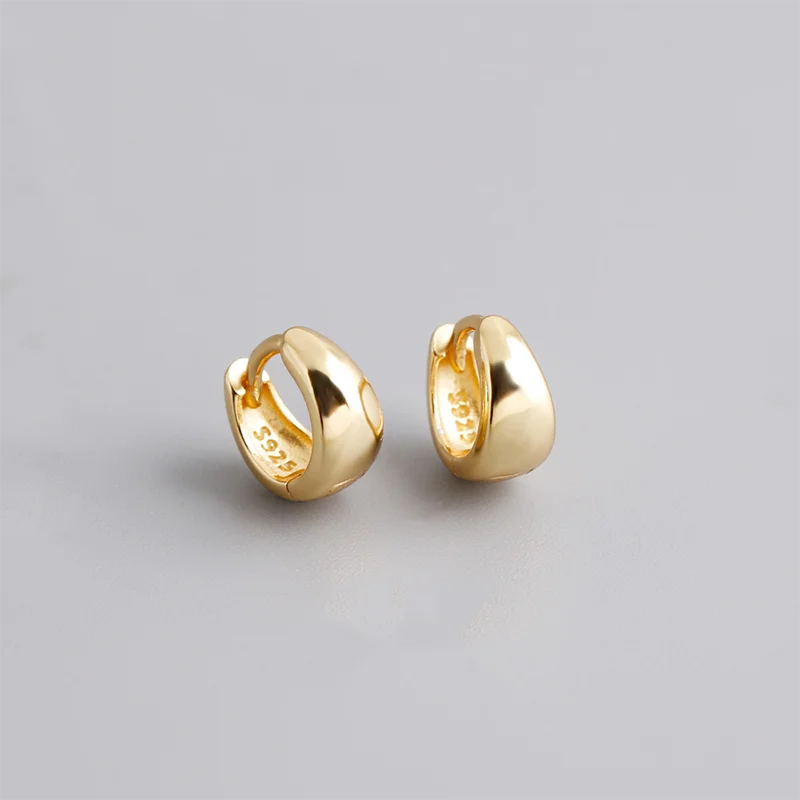 925 Sterling Silver Premium Matte Minimalism Unisex Huggies Ear Hoops Earrings for Women Gothic Piercing Men's Jewelry