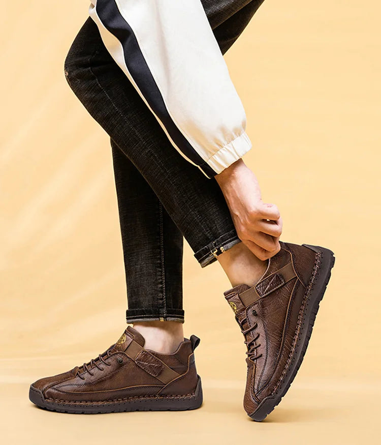 Handmade Men's High-Top Sport Casual Boots Breathable Outdoor Wear with Extended Size Options Classic Ankle Boots