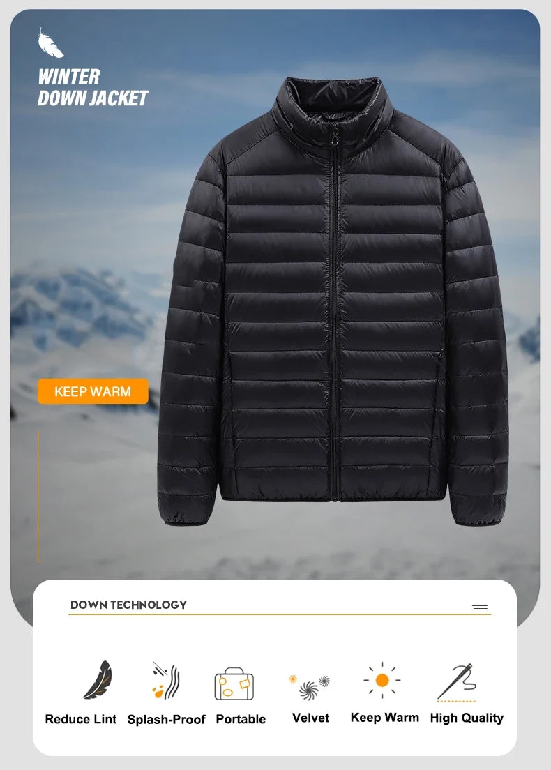 50% Down Jackets Men's Ultralight Hiking Camping Trekking Winter Coat Outdoor Windproof Warm Puffer Jacket Packable
