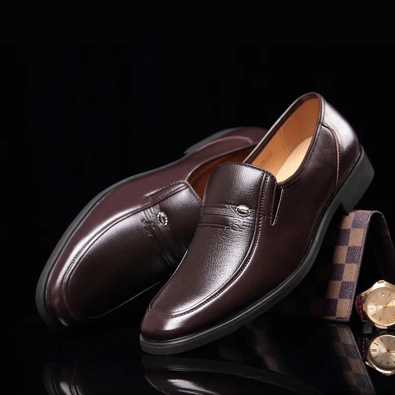 Men's Formal Oxford Leather Shoes – Black or Brown, Genuine Leather, EU 40–48