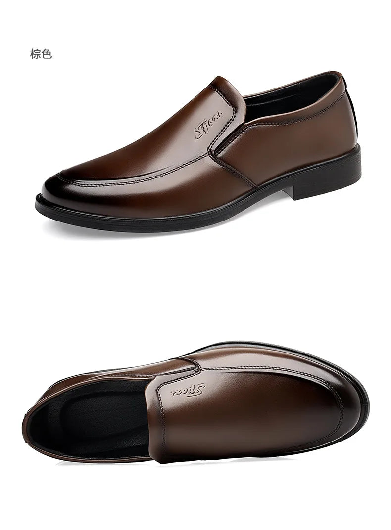 New Designer Soft Leather Shoes for Men Solid Color Fashion Business Casual Shoes Male Spring Autumn New Dress Shoe Man