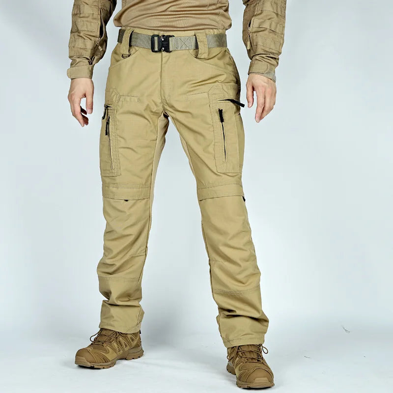 Men Tactical Casual Pants Multi-pocket Waterproof Tactical Cargo Trousers Wear-resistant Outdoor Hiking Workwear Trouser Male