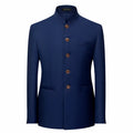 2026 Men's Chinese Style Long Sleeve Suit Jacket Korean Fit Formal Wear Asian Sizes L-7XL in Red White Black Yellow Blue Coat