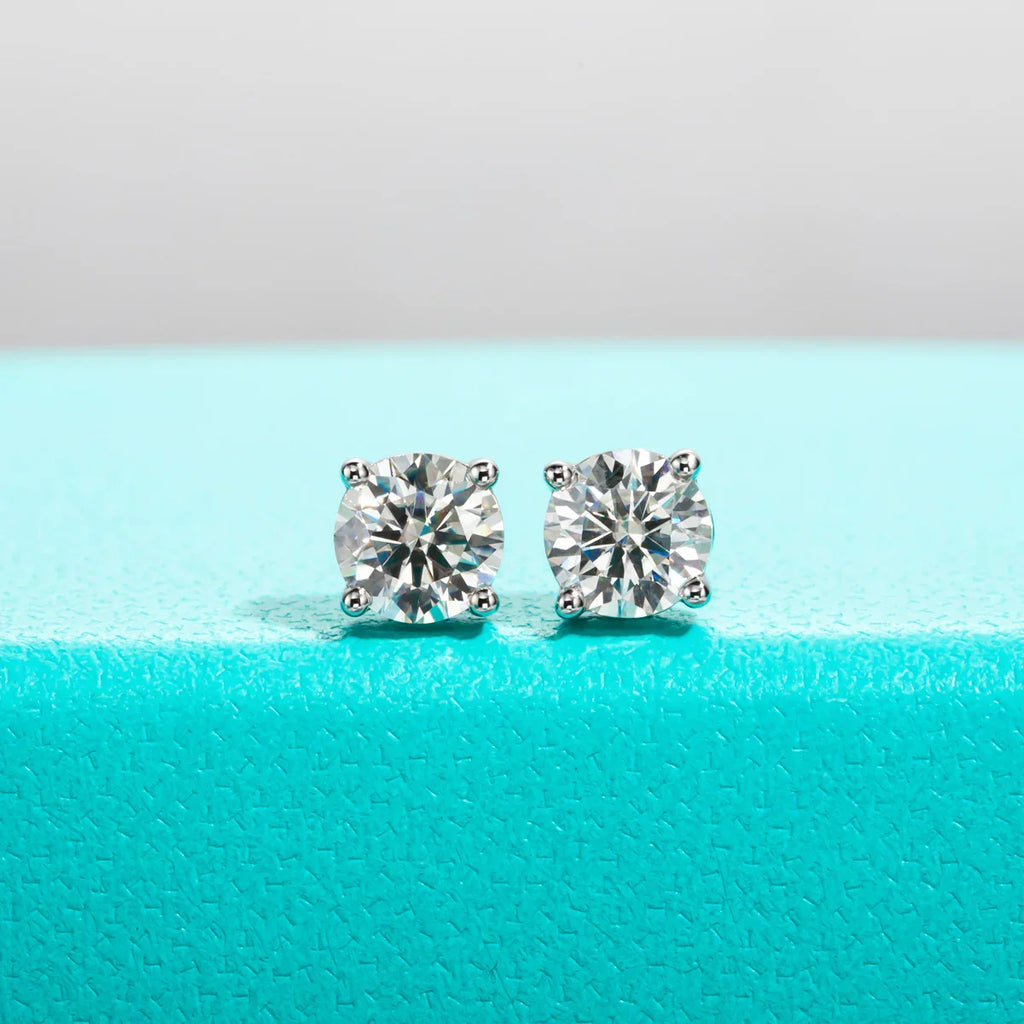 10k Gold 4/3/2/1.6/1/0.6ct Moissanite Stud Earrings For Women Real 10K Gold Post Anti-allergy Men Earrings Jewelry