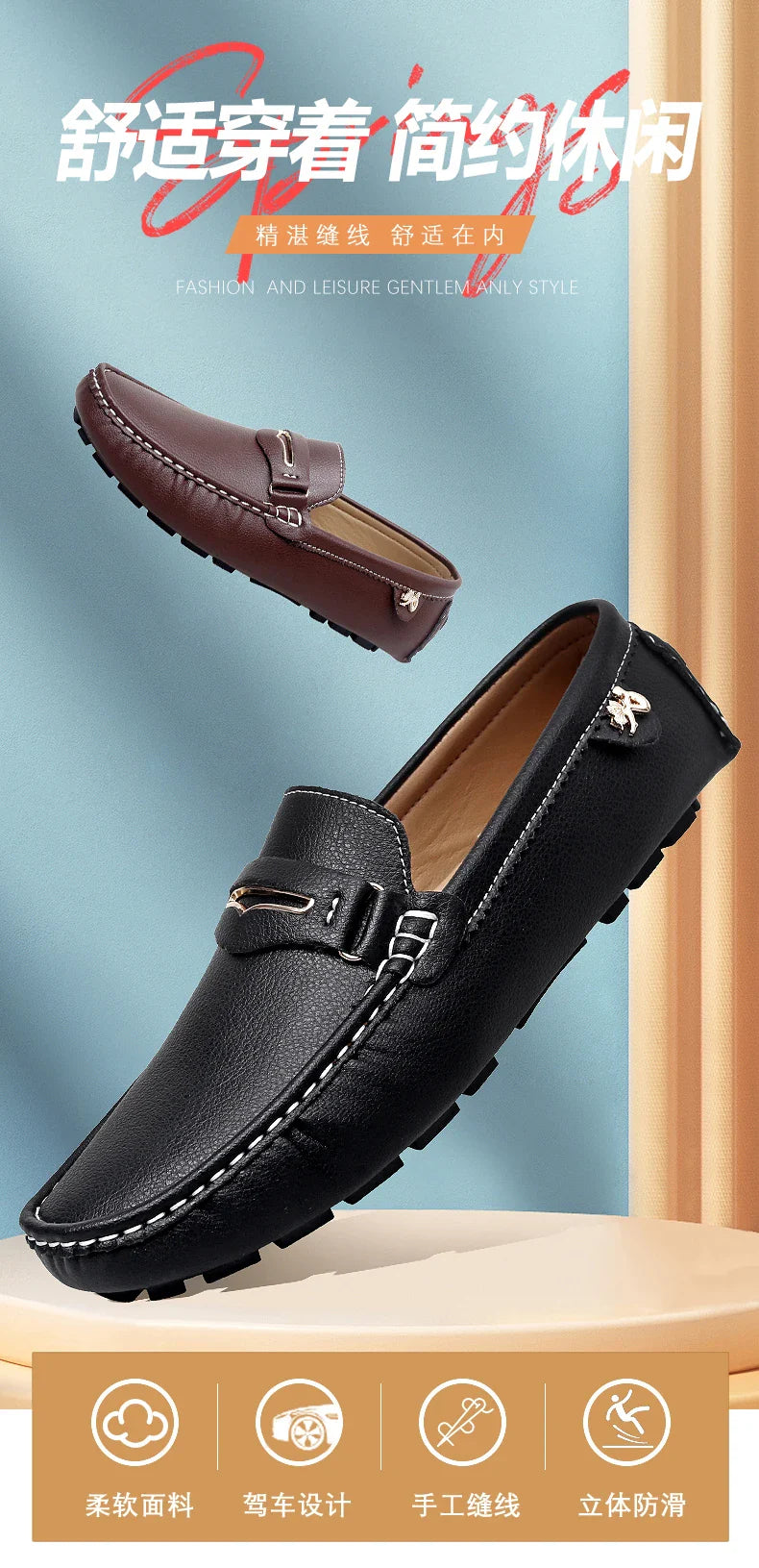 Formal Italian Shoes Men Handmade Leather Loafer Driving Flats Slip-on Casual Shoes Luxury Comfy Moccasins Dress Shoes for Men