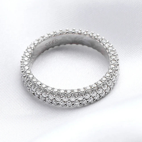 2.5cttw All Moissanite Rings for Women Full Enternity Sparkling Matching Diamond Band Sterling Silver S925 Jewelry
