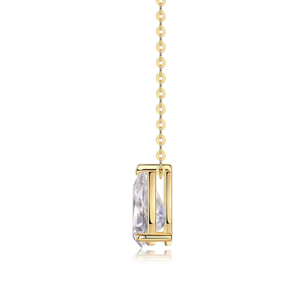 Solitaire Pear Cut 1-5CT D Color Moissanite Diamond Pendant for Women 925 Silver Plated 18k Rose Gold Chain Necklace GRA