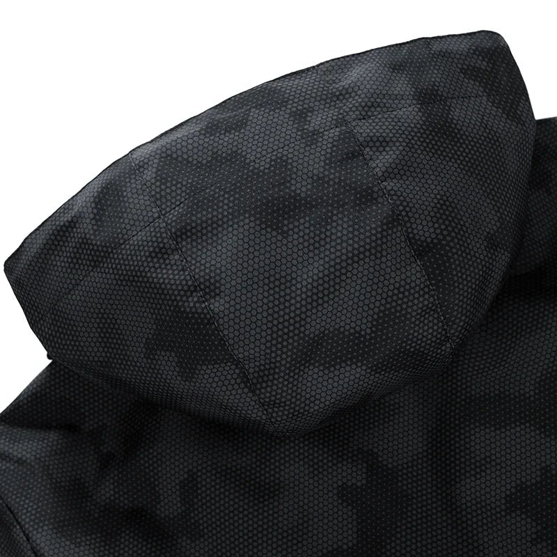 Spring Men's Windbreaker Korean Fashion Loose Waterproof Hooded Coat Outdoor Leisure Function Camping Camo Jacket Men's Workwear