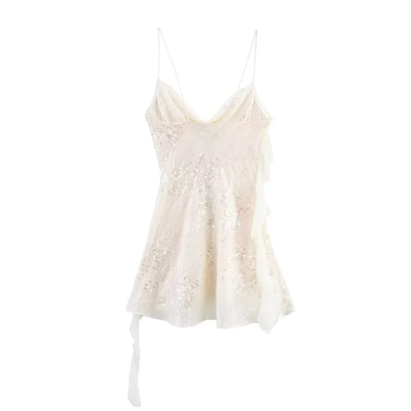 2025 Sequin Mini Dress Woman Sexy Slip Party Dresses for Women Summer Backless Women's Dress Straps Beach Short Dresses