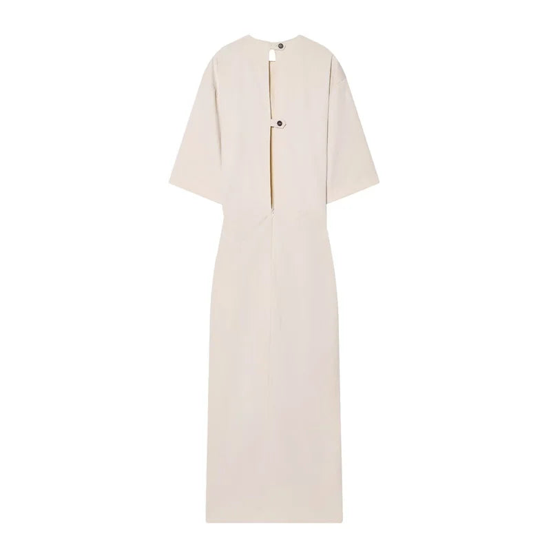 Women's Dress New Pleated Slit Midi Dress Spring Sexy Elegant Women's Long Dress