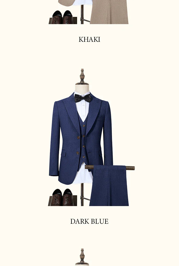 New 2 buttons on suit blue modern design mens office wear blazer coustime homme luxe Bead edge craftsmanship