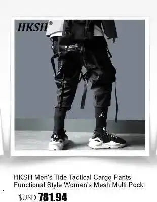 Summer New Men Tide High Street Drawstring Pocket Sports Casual Safari Style Shorts Loose Light Luxury Simple Capris HK4528