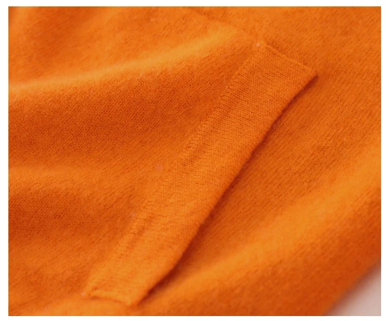 Double-Sided Hooded Zippered Men's Cashmere Cardigan Autumn and Winter Contrasting Color Thickened Loose Casual Knitted Sweater